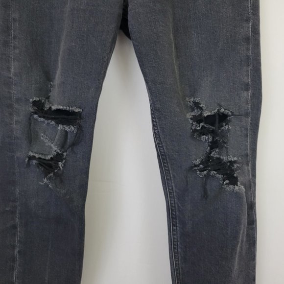 COH Charlotte High Rise Distressed Straight Cropped Destroyed Gray Jean - Picture 2 of 14